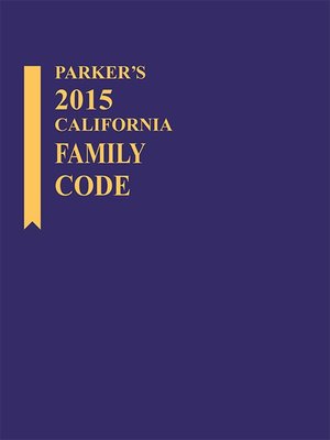 cover image of Parker's California Family Code